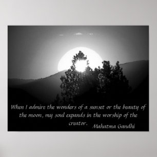 Poster Culte du créateur - citation de Mahatma Gandhi