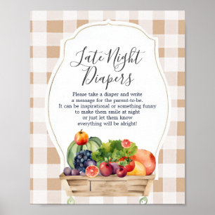 Poster Cultivé localement Légume Fermier Diapeurs de nuit