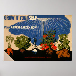 Poster Cultiver Vous-même Plante Un Jardin Agricole Vinta