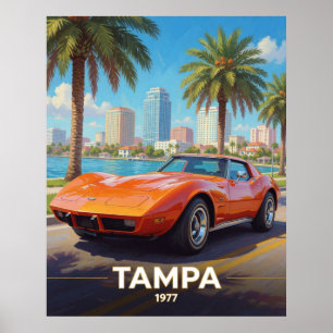 Poster Culture automobile côtière de Tampa Floride 1977