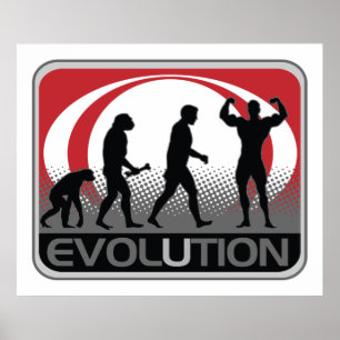 Poster Culturiste d'évolution