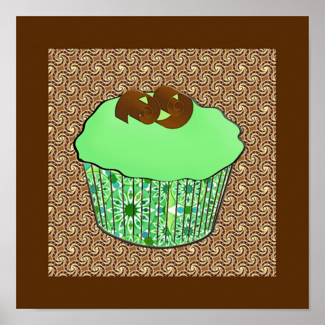 Poster Cupcake au chocolat congelé à la menthe, Arrière - (Devant)