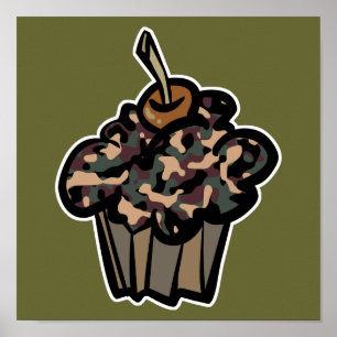 Poster cupcake camouflé
