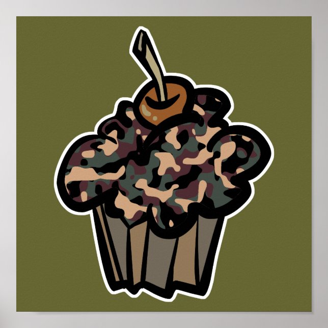 Poster cupcake camouflé (Devant)