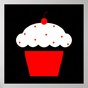 Poster cupcake de cerise