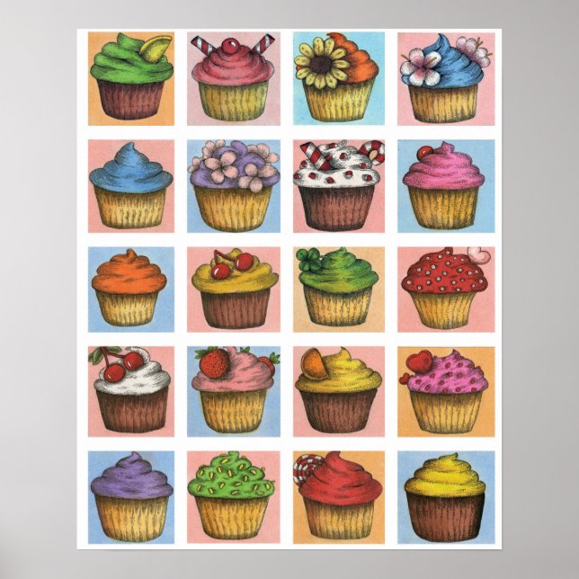 Poster Cupcake (échelle moyenne) (Devant)