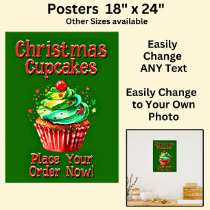 Poster Cupcakes de Noël entièrement modifiables pour la b