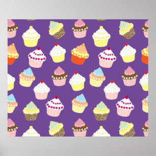 Poster Cupcakes Delicious Decorated Birthday