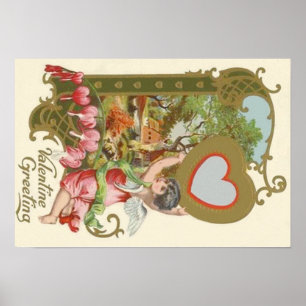 Poster Cupid Cherub Angel Heart Cottage