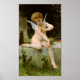 Poster Cupidon et papillon de Bouguereau