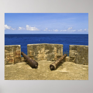Poster Curaçao. Fort Beekenburg Baie de Caracas.