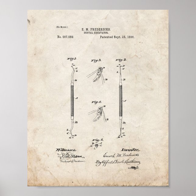 Poster Curette parodontale - Brevet d'excavateur dentaire (Devant)