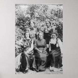 Poster Curie de Marie Sklodowska avec ses quatre