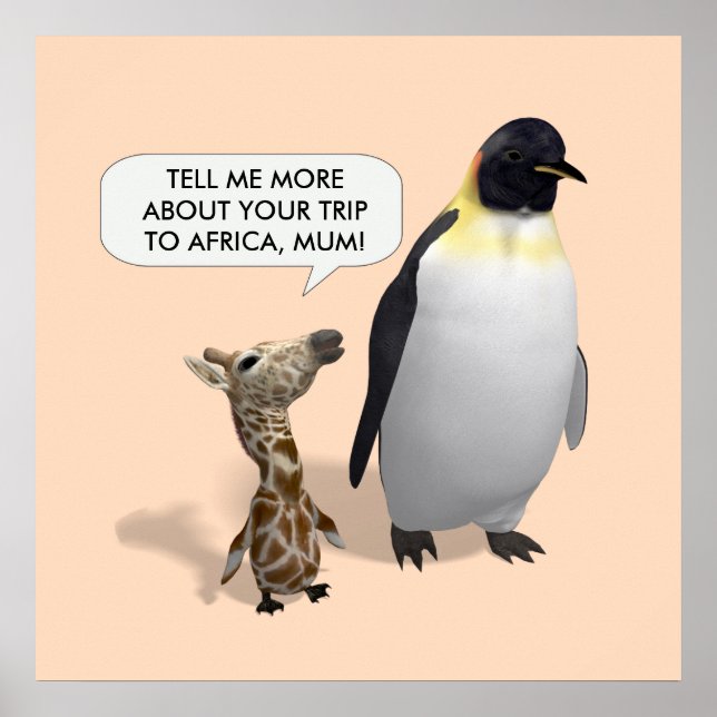 Poster Curieux bébé girafe (Devant)