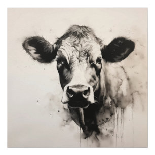 Poster Curious Cow Gaze par PS Nature Designs