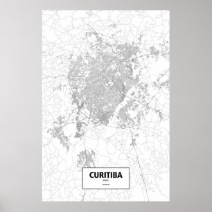 Poster Curitiba, Brazil (black on white)