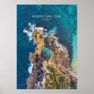 Poster Curl Nord, Australie Illustration de voyage