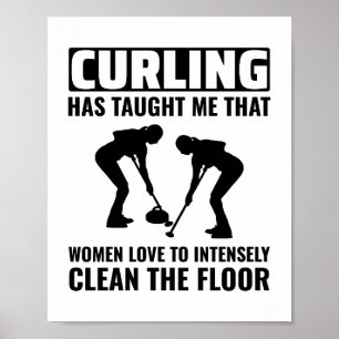 Poster Curling en pierre hiver Curler sport glace