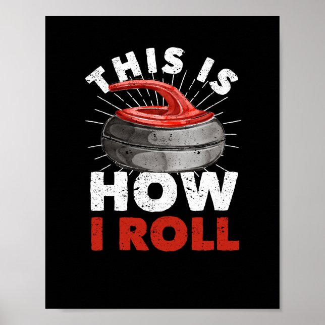 Poster Curling Player Fan Winter Sports Curler (Devant)