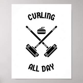 Poster Curling toute la journée