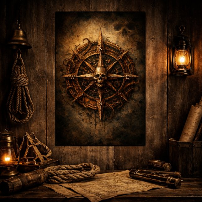 Poster Cursed Compass Sigil Pirate (Créateur téléchargé)
