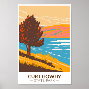 Poster Curt Gowdy State Park Wyoming Vintage