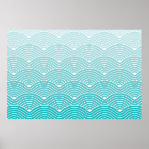 Poster Curve Waves Geometric Pattern background, Vintage 