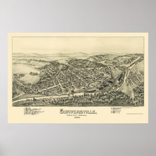 Poster Curwensville, PA Carte panoramique - 1895