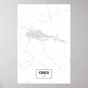 Poster Cusco, Pérou (noir sur blanc)