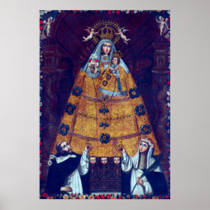 Poster Cusco School Notre-Dame du Rosaire avec Saint
