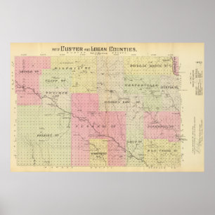 Poster Custer et comté de Logan, Nébraska