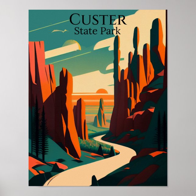 Poster Custer State Park Art contemporain (Devant)