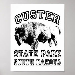 Poster Custer State Park Dakota du Sud Buffle Nature Rand