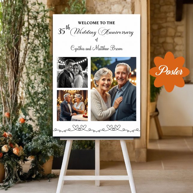 Poster Custom 3 Photos 35e anniversaire de Mariage Bienve (Créateur téléchargé)