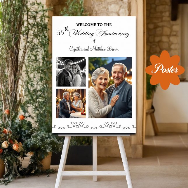 Poster Custom 3 Photos 55e anniversaire de Mariage Bienve (Créateur téléchargé)