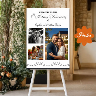 Poster Custom 3 Photos 6e anniversaire Mariage Bienvenue