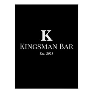 Poster Custom Bar Wall Art with Name & Monogram – Elegant