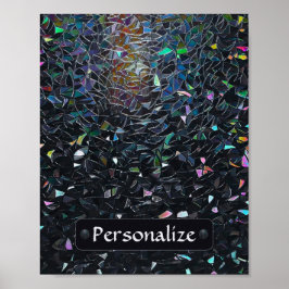 Poster Custom Iridescent Abstract Stained Glass Pattern