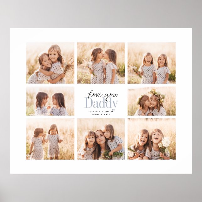 Poster Custom Love You Papa Fête des pères Photo Collage (Devant)