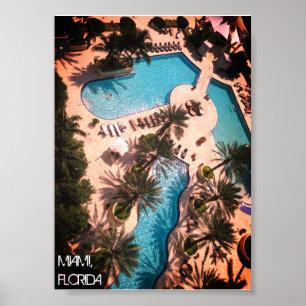 Poster Custom Miami Beach Florida - Pool Relax GOOD VIBES