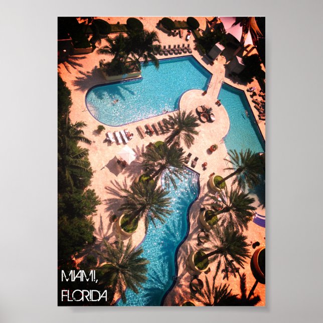 Poster Custom Miami Beach Florida - Pool Relax GOOD VIBES (Devant)