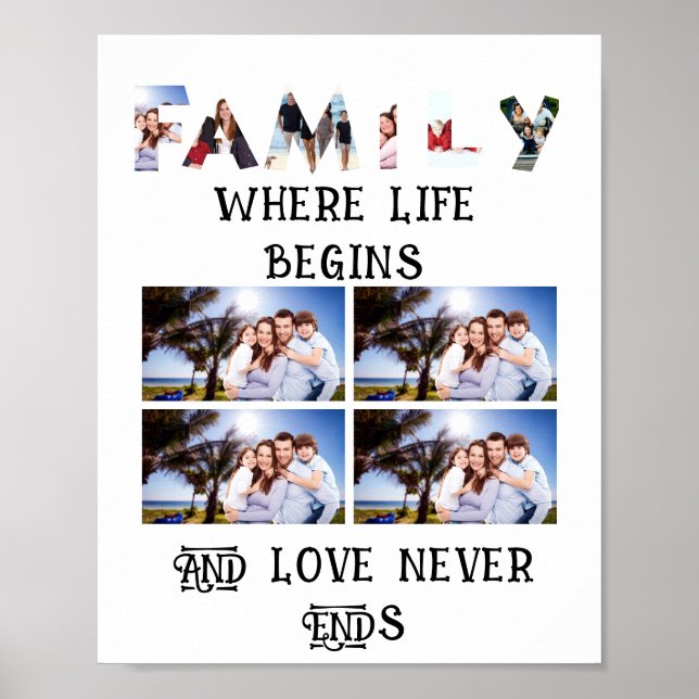 Poster Custom Modern Family Love 10 Photo Collage (Devant)