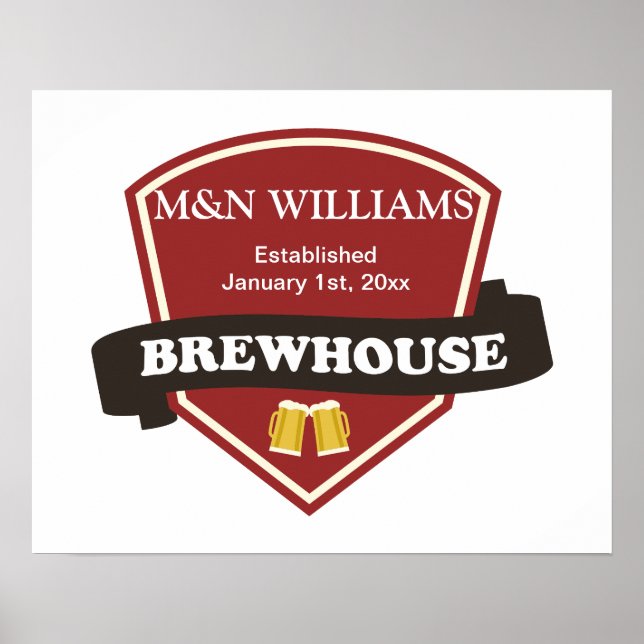 Poster Customisez votre nom Brewhouse Logo (Devant)