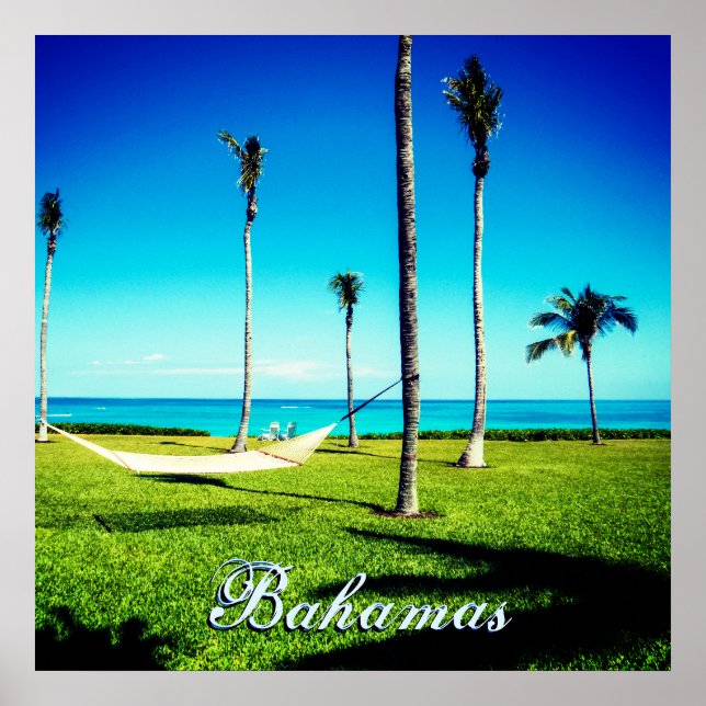 Poster Customisez votre texte Bahamas (Devant)