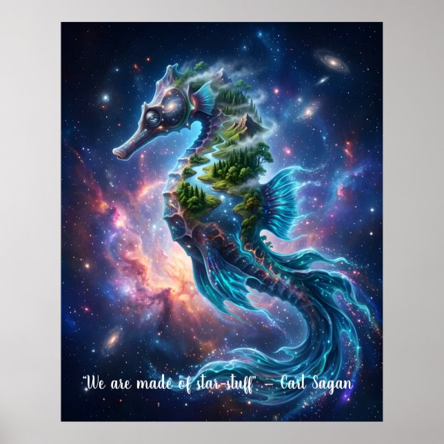 Poster Customizable Cosmic Seahorse (Devant)