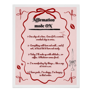 Poster cute affirmations funny aesthetic mindset