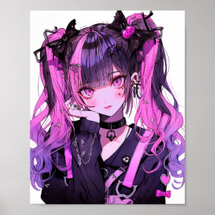 Poster Cute Anime Goth Girl