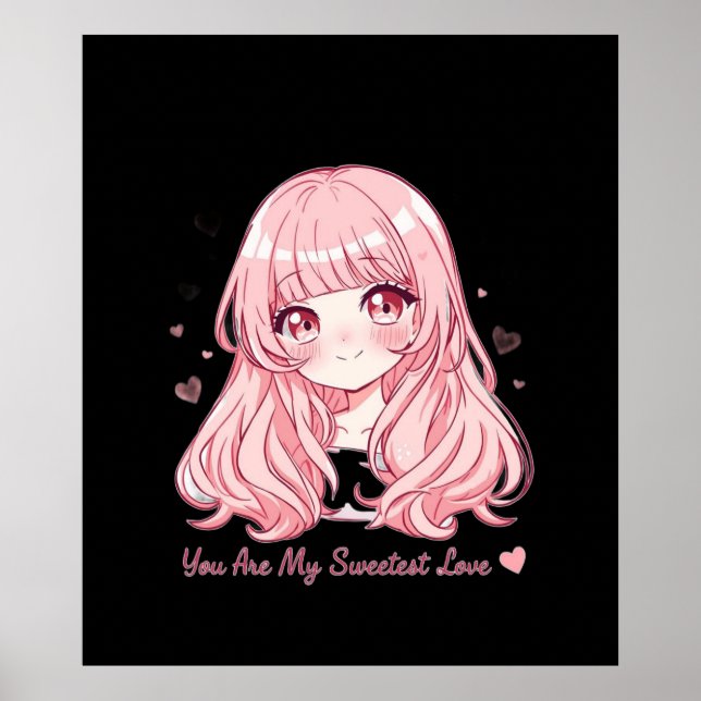 Poster Cute Anime Valentine Sweatshirt (Devant)