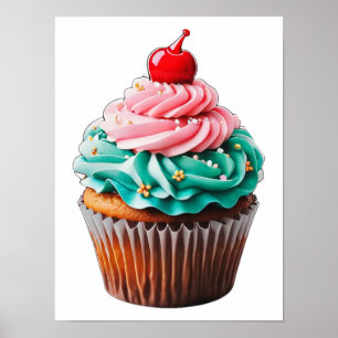 Poster Cute Anniversaire Cupcake Dessert Clipart Téléchar