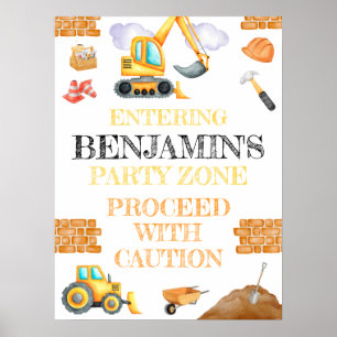 Poster Cute Aquarelle Construction Anniversaire